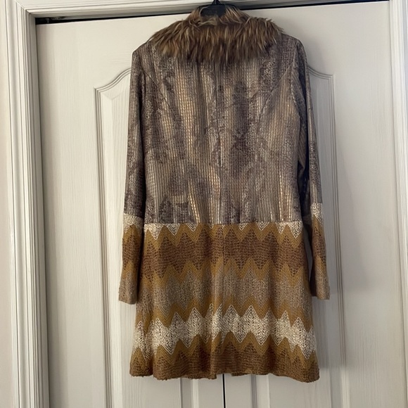 COAT S fur and textile, new. - Picture 2 of 14
